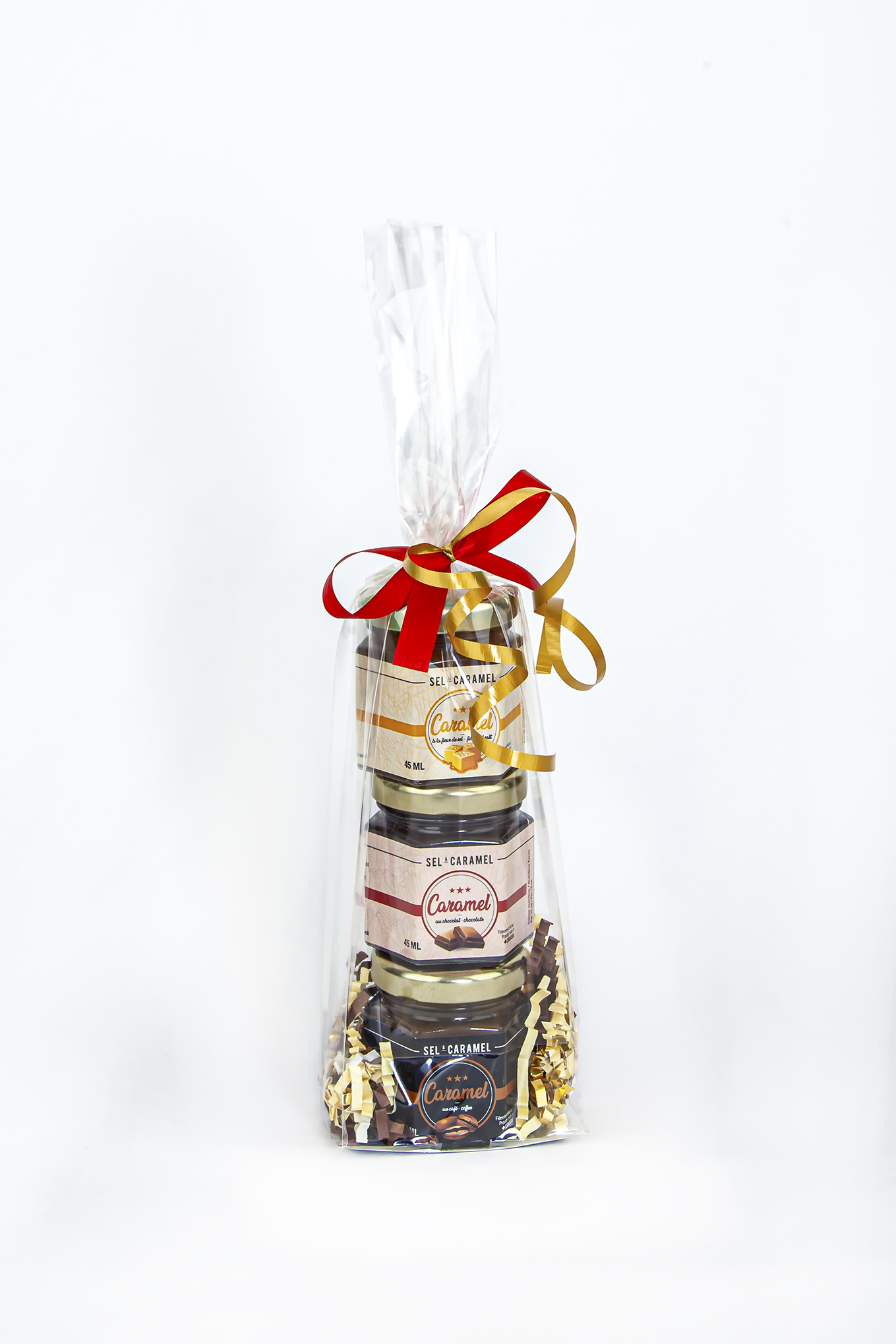 Emballage 3x 45ml (fleur de sel, café et chocolat)