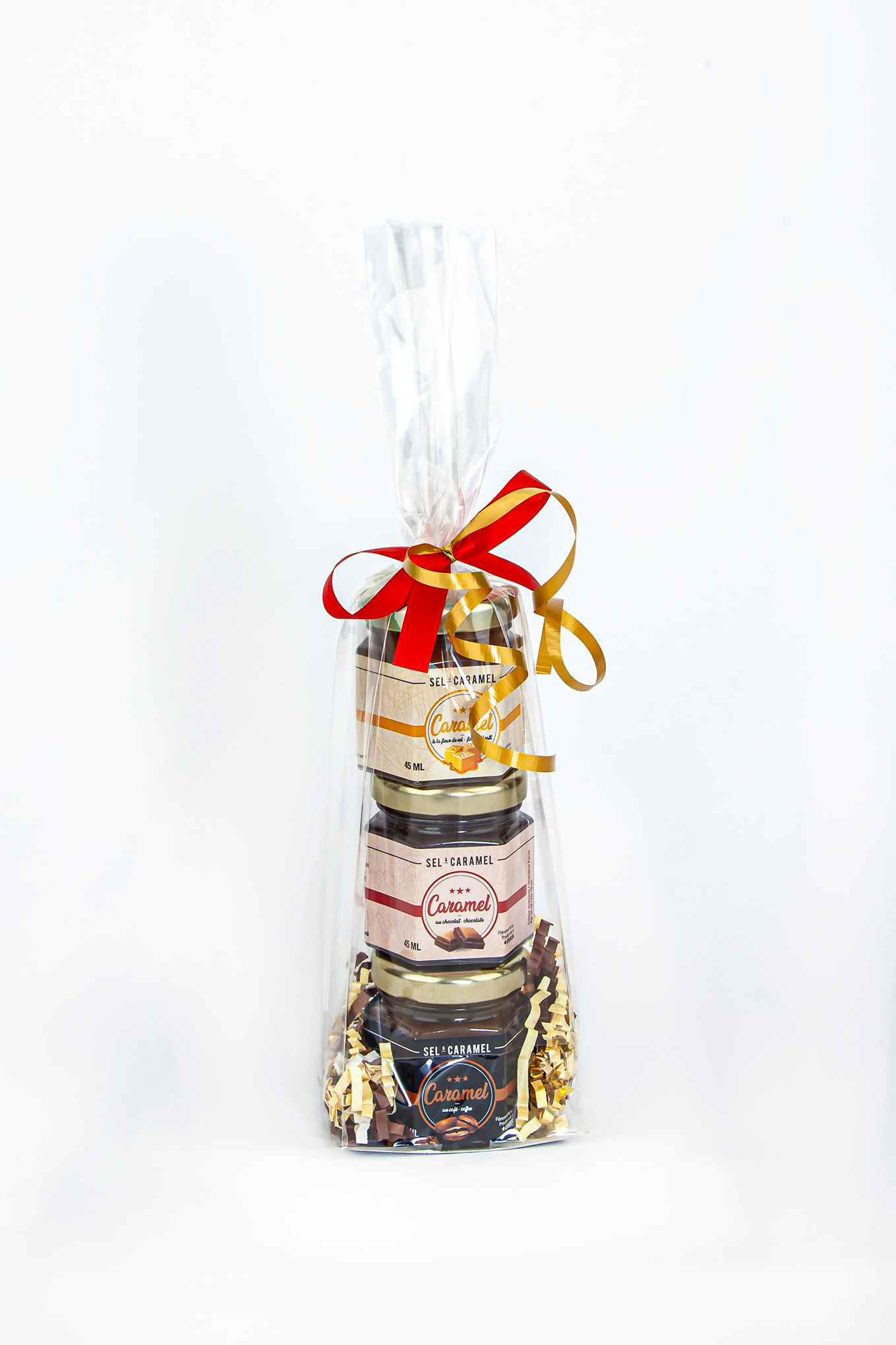 Emballage 3x 45ml (fleur de sel, café et chocolat)