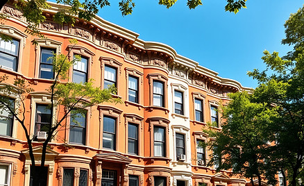 beautiful bright sunny city brownstone buildings.jpg