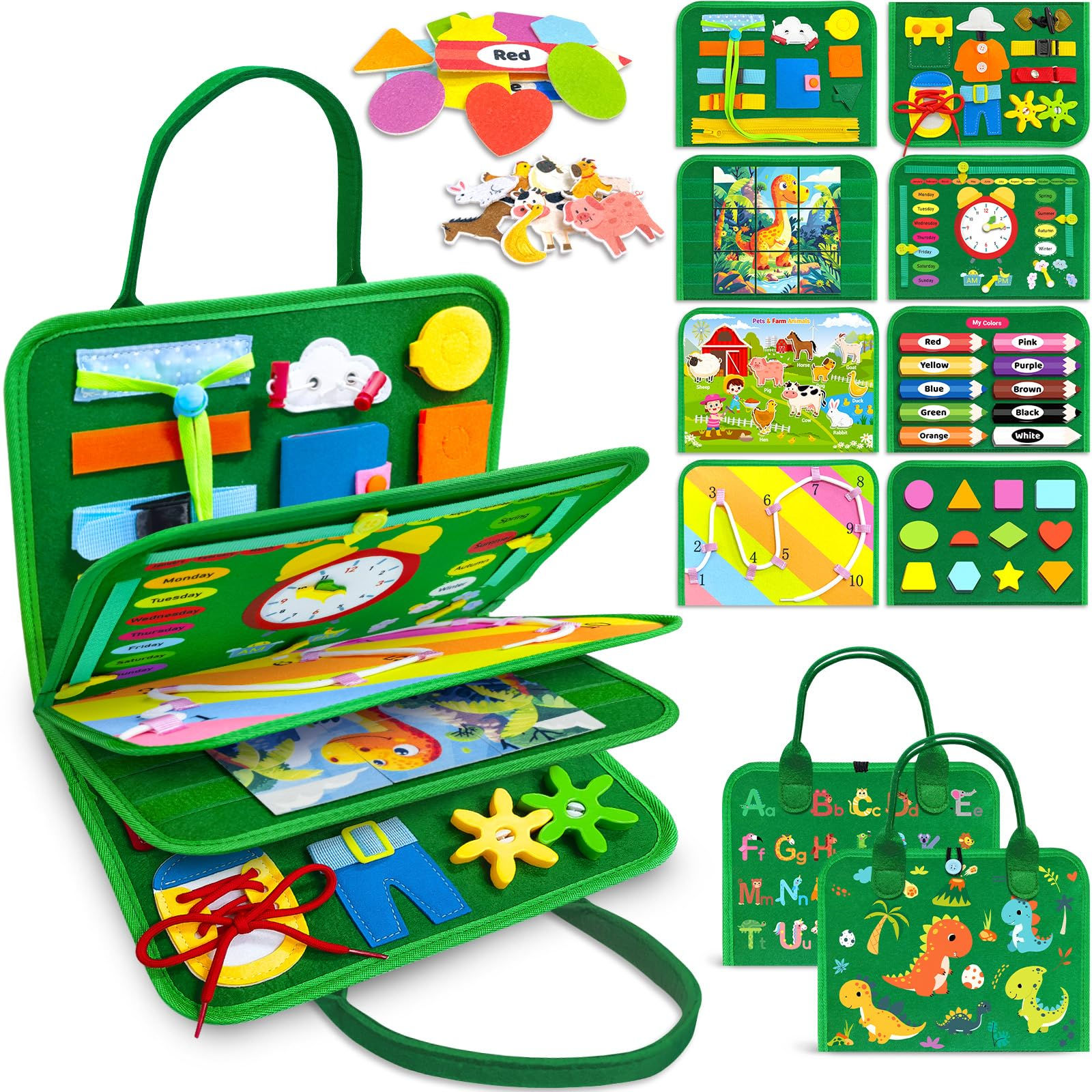 Gojmzo Busy Board Montessori Toys for 1 2 3 4 Year Old Boy Girl Birthday Gifts B