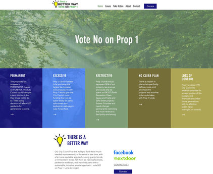 Website (and multiple mailers) for a grass roots community group to help them successfully defeat a proposition