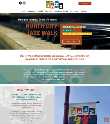 New website for the North City Jazz Walk in Shoreline, WA