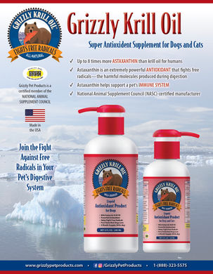 Sales Flyer for Grizzly Pet Products' Krill Oil