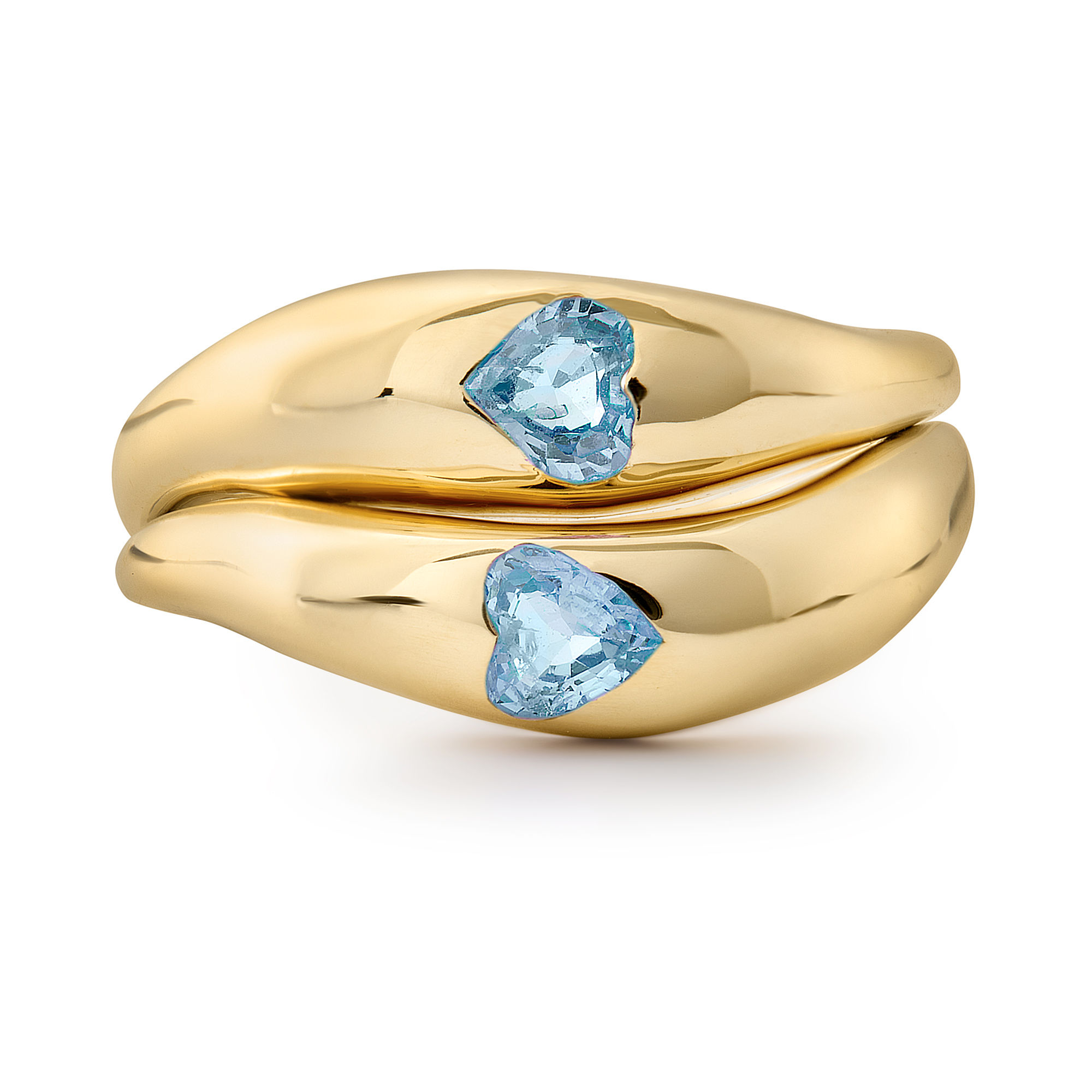 Double Love with Aquamarine Hearts