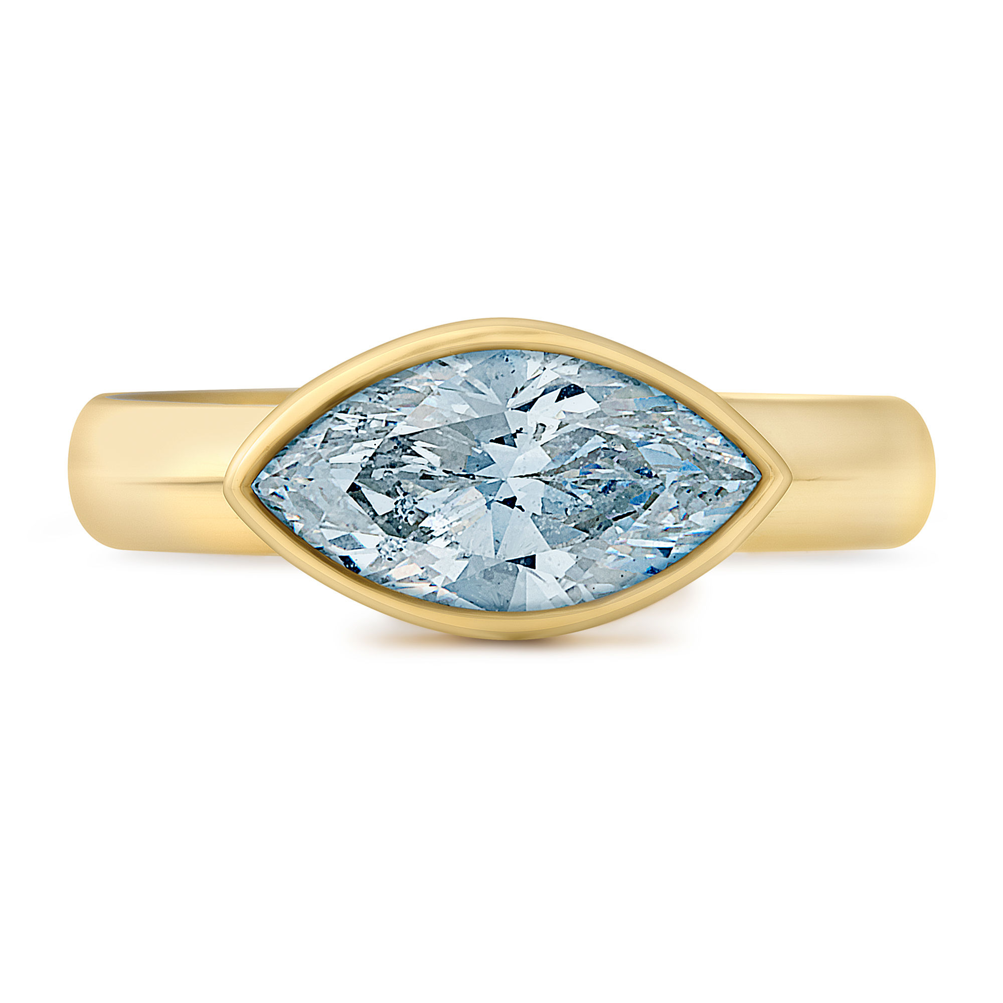 Large Marquise East West with Aquamarine