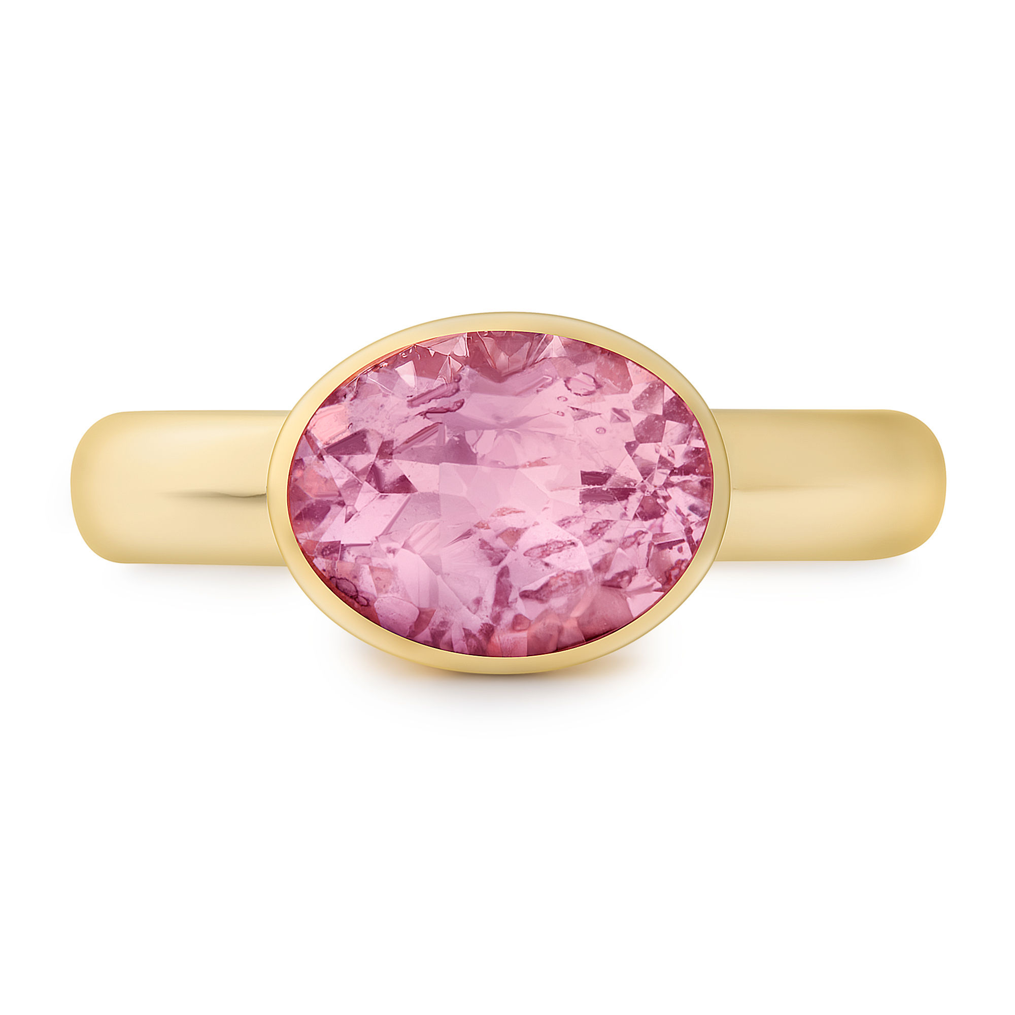 Oval East West Bezel with Pink Tourmaline