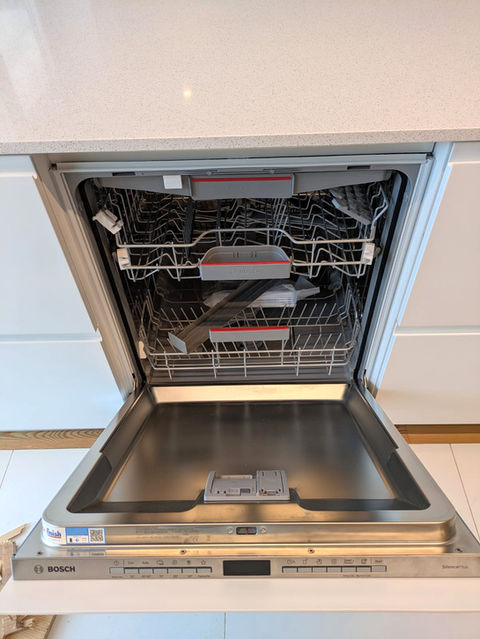 Modern stainless steel dishwasher