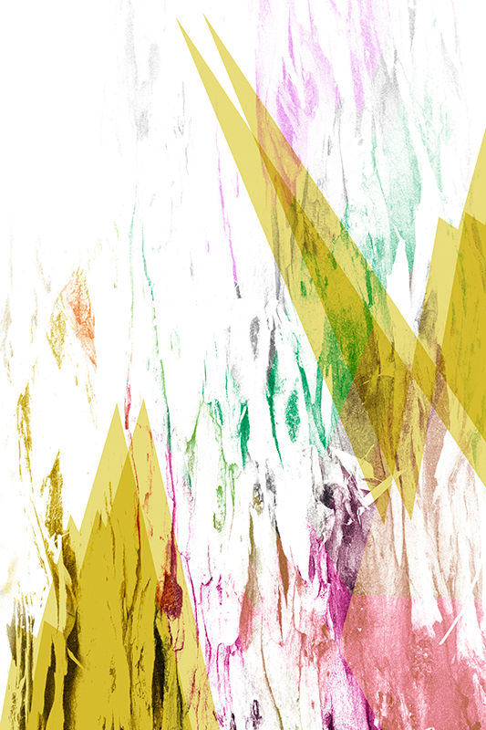 תמונה ממוזערת: גזע עץ שחור- לבן עם צורות גיאומטריות צהוב חרדל-ירוק-אדום