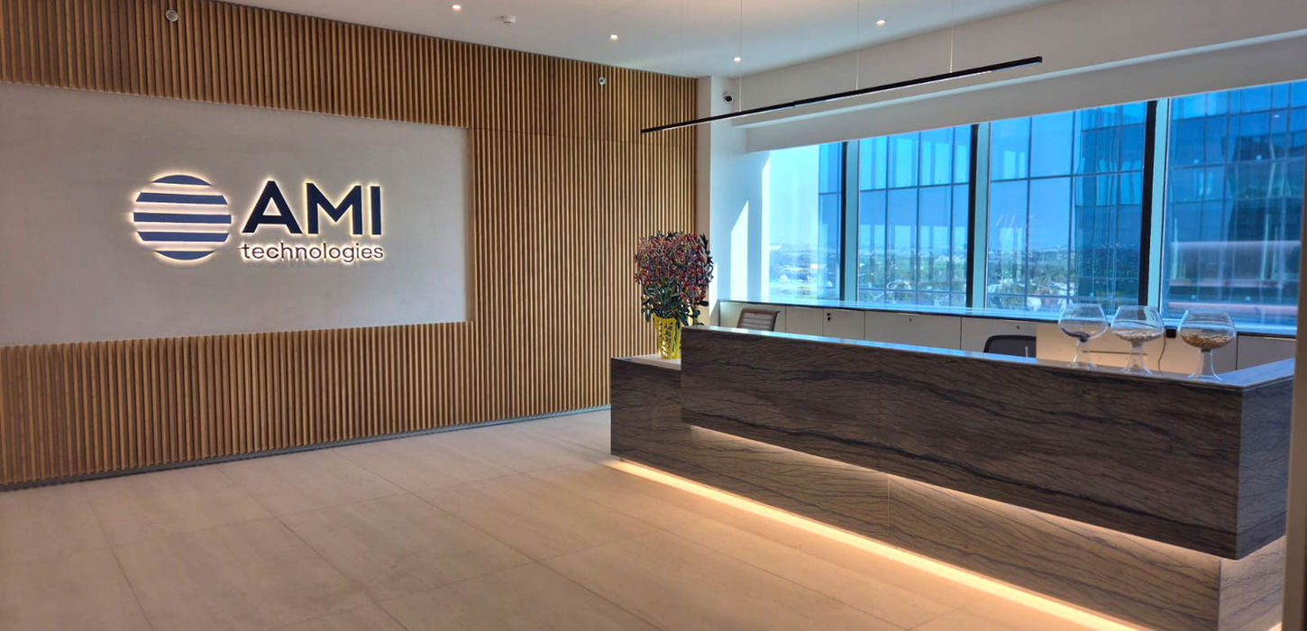 AMI International's modern reception area