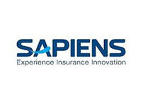 לוגו SAPIENS כחול עם הכיתוב Experience Insurance Innovation.