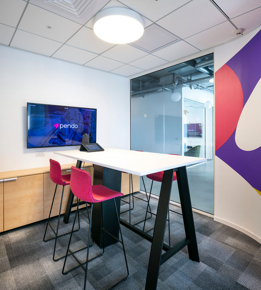 Modern office meeting room with Pendo screen