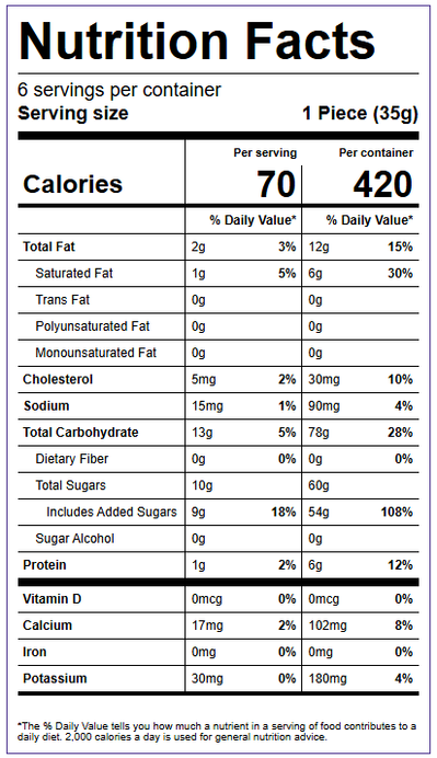 Strawberry My Mochi Nutrition