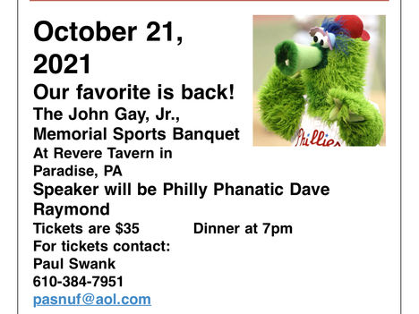 October 21st - Catch the Philly Phanatic at the Revere Tavern