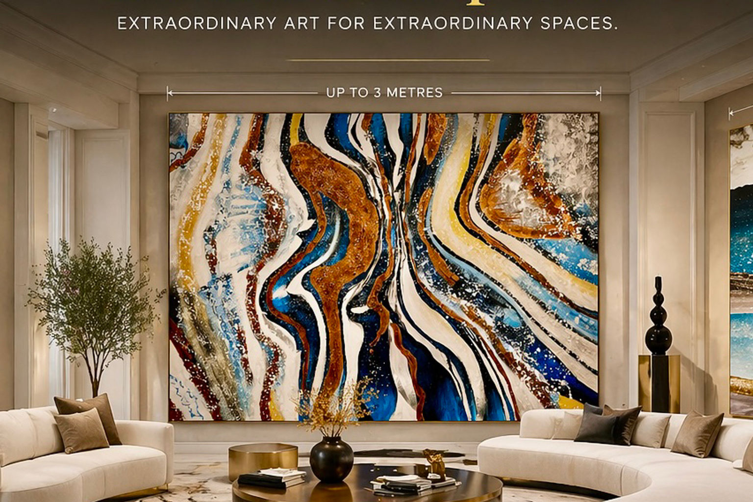 Emblem 100% Oil Painting Canvas - 290x150x5CMS - MASSIVE LARGE SIZE