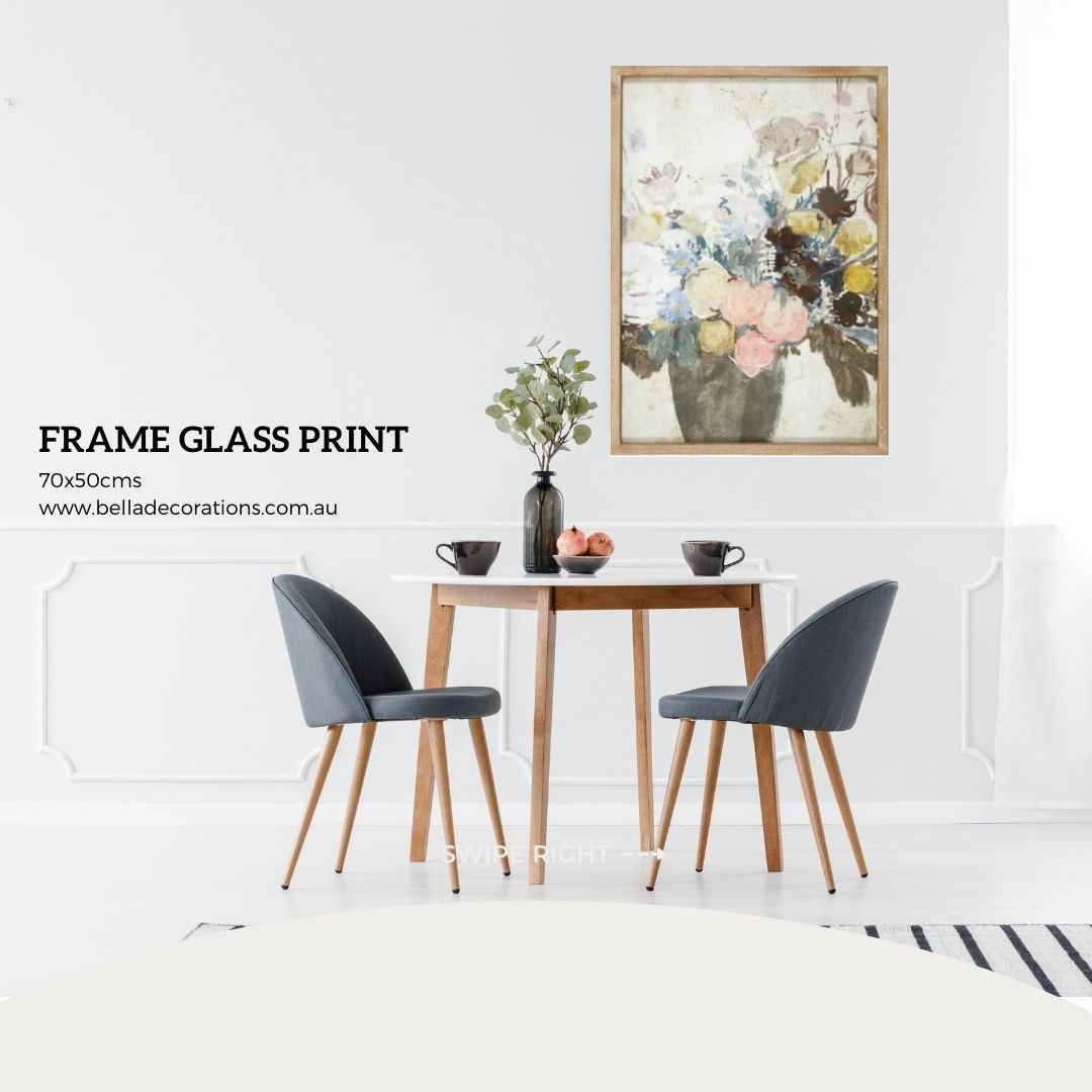 Hydrangea Glass Framed