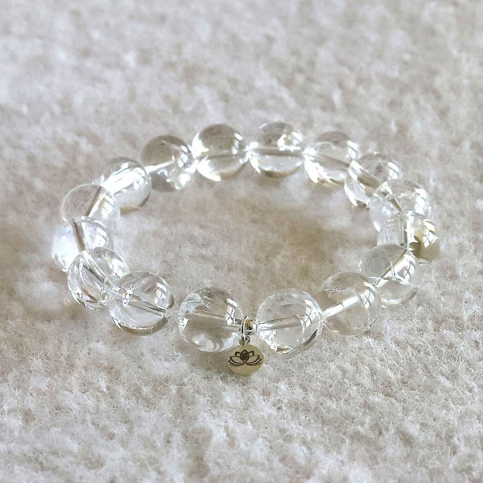 Rare Himalayan Rainbow Quartz bracelet with sterling silver tag. High-quality Samadhi crystal jewelry Ontario
