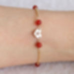 Gemini Air sign bracelet on model. Minimalist 14k gold filled celestial jewelry Shokoro Handmade Canada.