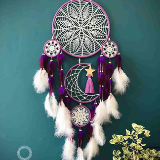 Personalized moon and star dream catcher