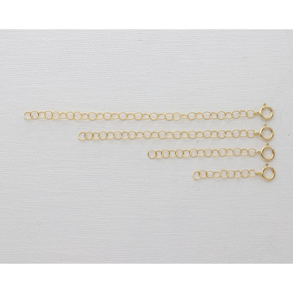 Circle link necklace extenders in 14k gold filled, different length for layering necklace, bracelet, and anklet.