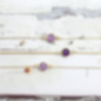 3 High-quality natural amethyst 14k gold filled anklets with different chain, Minimalist crystal jewelry Shokoro Canada.