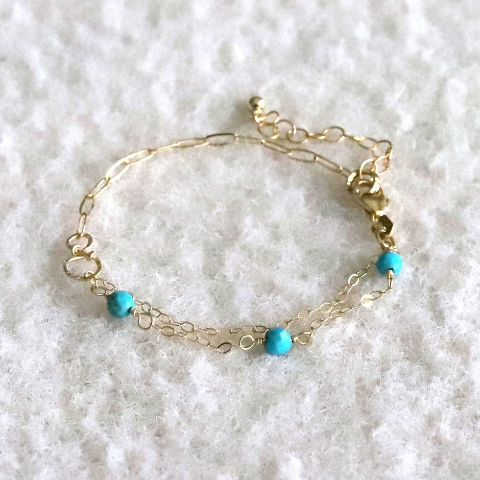 Natural Arizona Turquoise Mixed Chain Bracelet