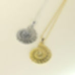 Filigree Ammonite gold and silver pendant with dainty chain, large symbolic gift for woman.