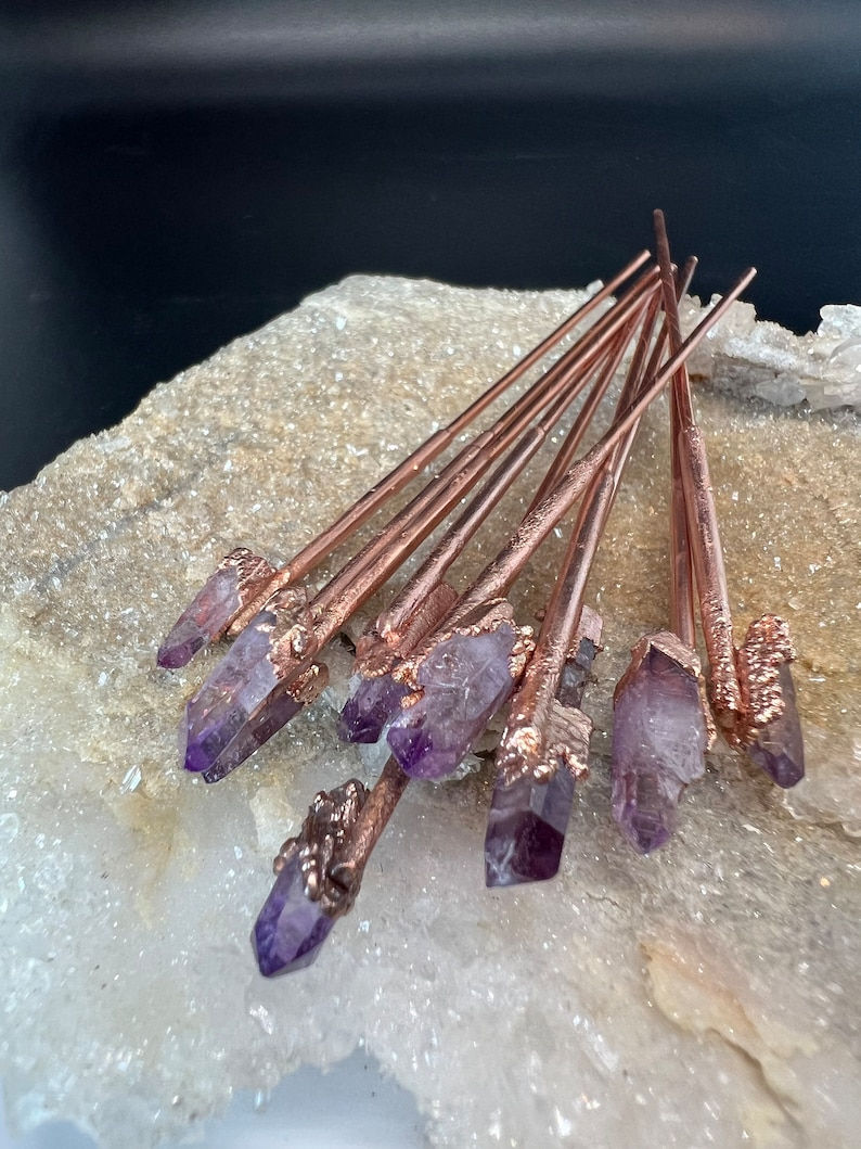 Natural Amethyst Hair Pins
