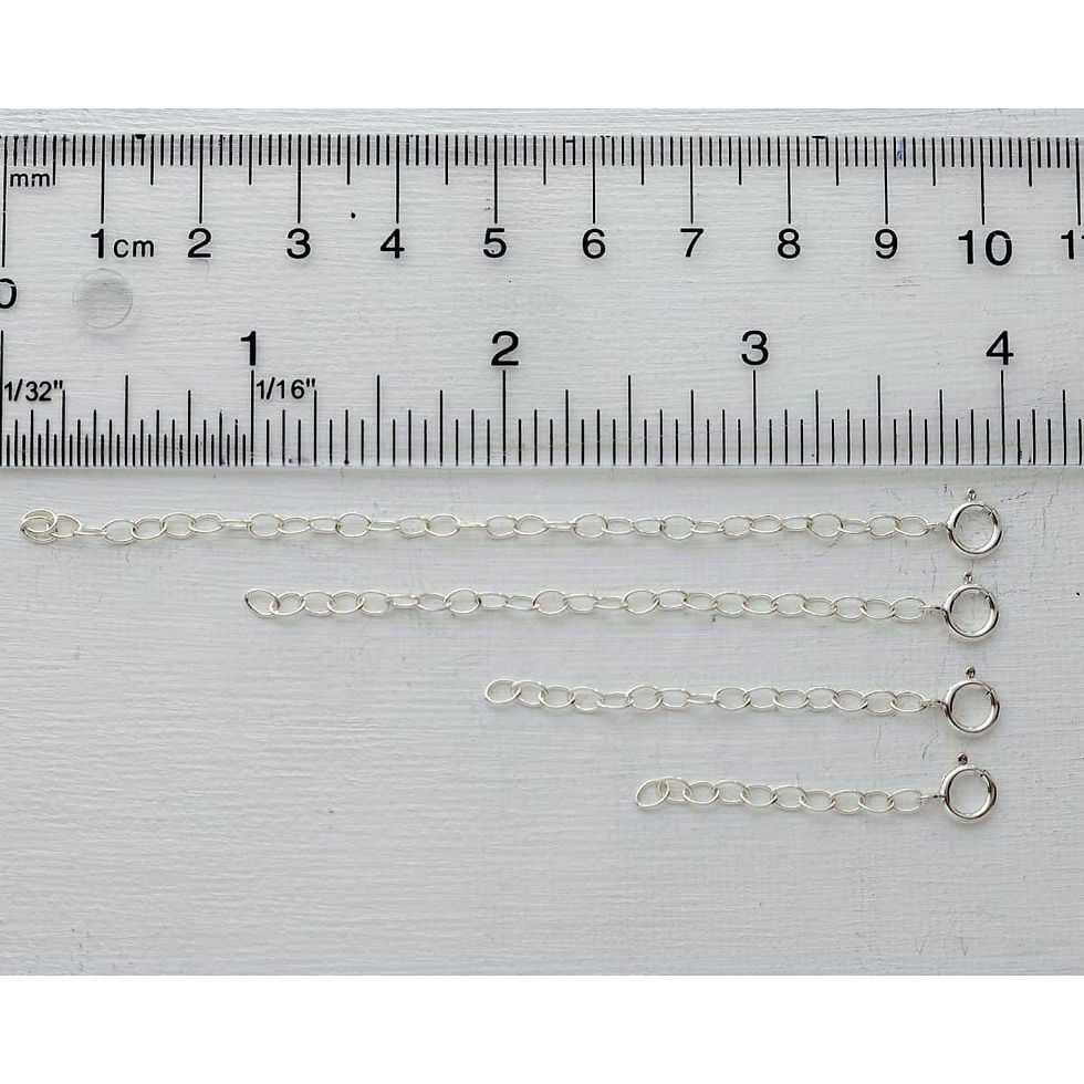 Sterling silver oval link necklace extender chain, bracelet anklet extenders, multi length selection