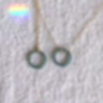 High-quality Jadeite circle necklaces, showing variation with dainty 14k gold filled chain, minimalist authentic look.