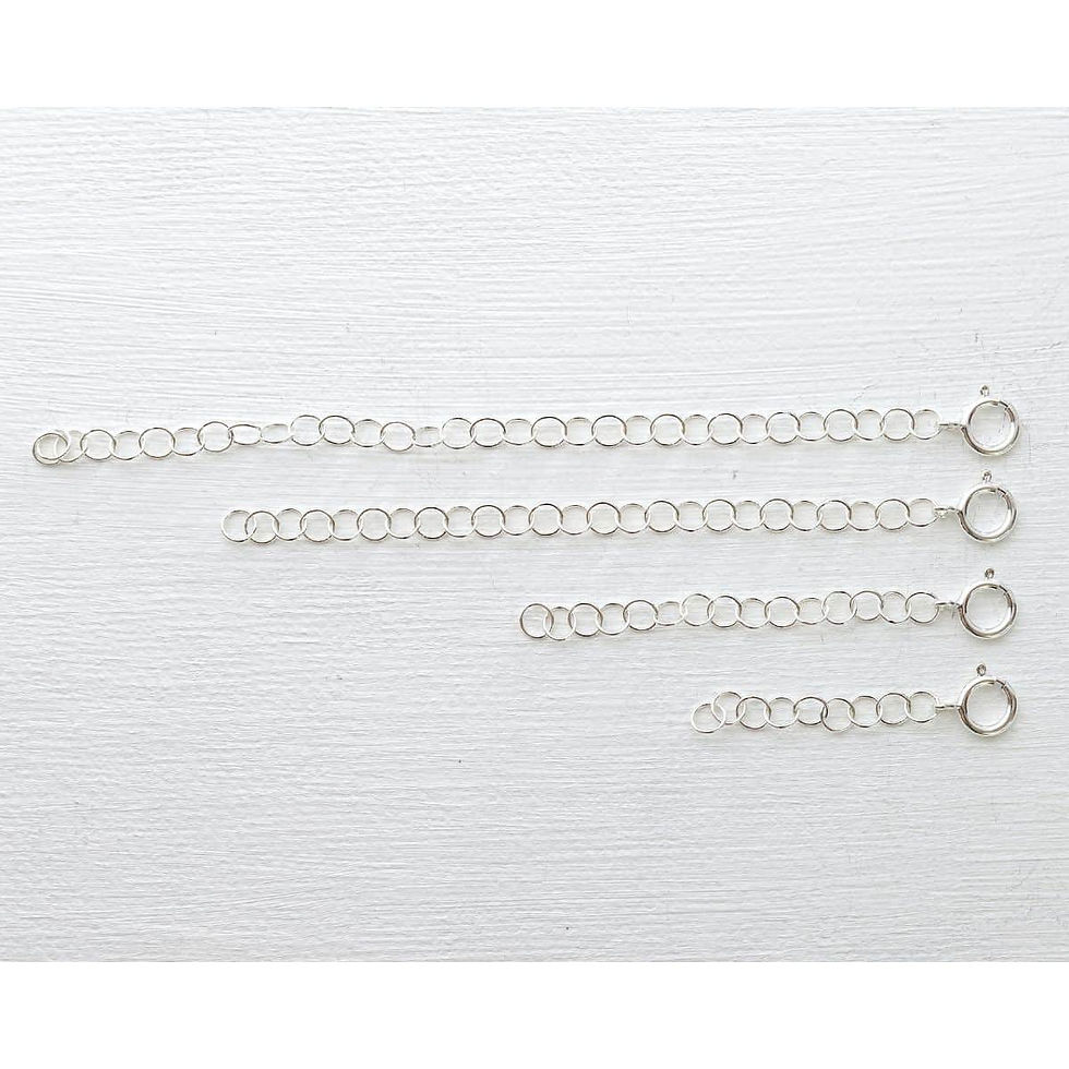 Premium .925 sterling silver circle link necklace extenders with different lengths for layering everyday luxury styling.
