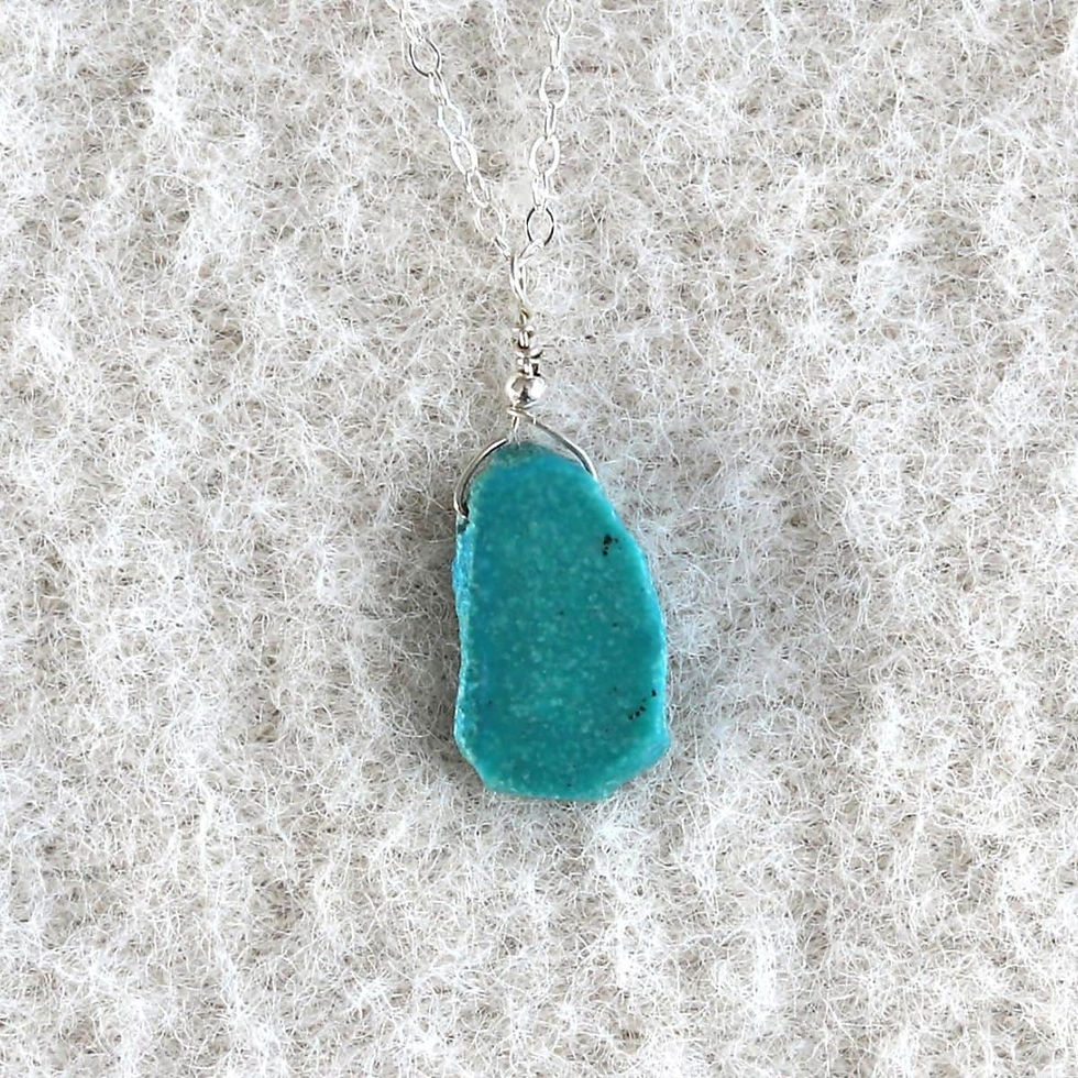 Shokoro Handmade, sterling silver Arizona Turquoise slab necklace reviewed as a perfect piece with amazing cutomer service.