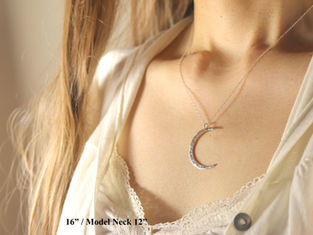 Handmade Crescent Moon Necklace Sterling Silver