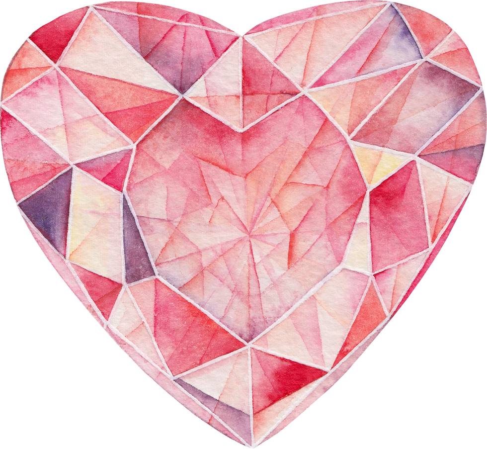 Heart Chakra Stone, Pink Tourmaline Watercolor Art
