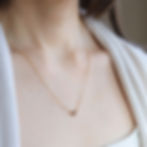 Virgo Earth sign heart necklace styled. Minimalist 14k gold filled birthstone choker Shokoro Canada
