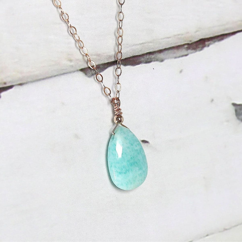 vibrant Amazmoite necklace in rose gold filled, dainty chain and artisan accent, minimalist quiet luxury design from Shokoro.