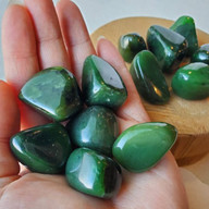 Green Nephrite Jade Tumble Stones, Polished Jade Palm Stones, 35th Anniversary Wedding Gift, Calming Crystal, Good Luck Jade