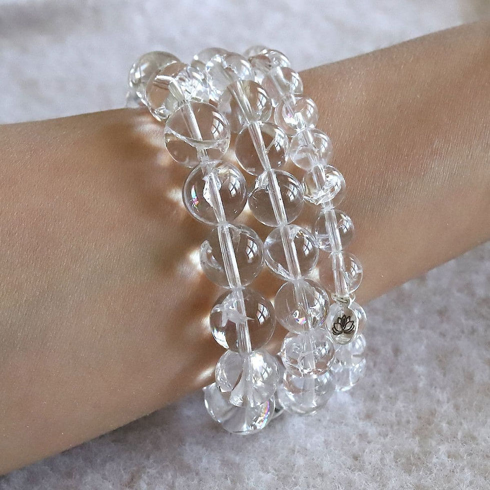 Shokoro Handmade: Himalayan Clear Quartz healing beaded bracelet, handcrafted in Toronto, Ontario for energy amplification, mental clarity, and manifestation.