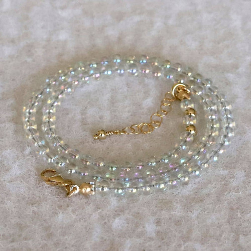 Angel Aura Quartz Beaded Necklace | 4mm Bead | Shokoro Handmade