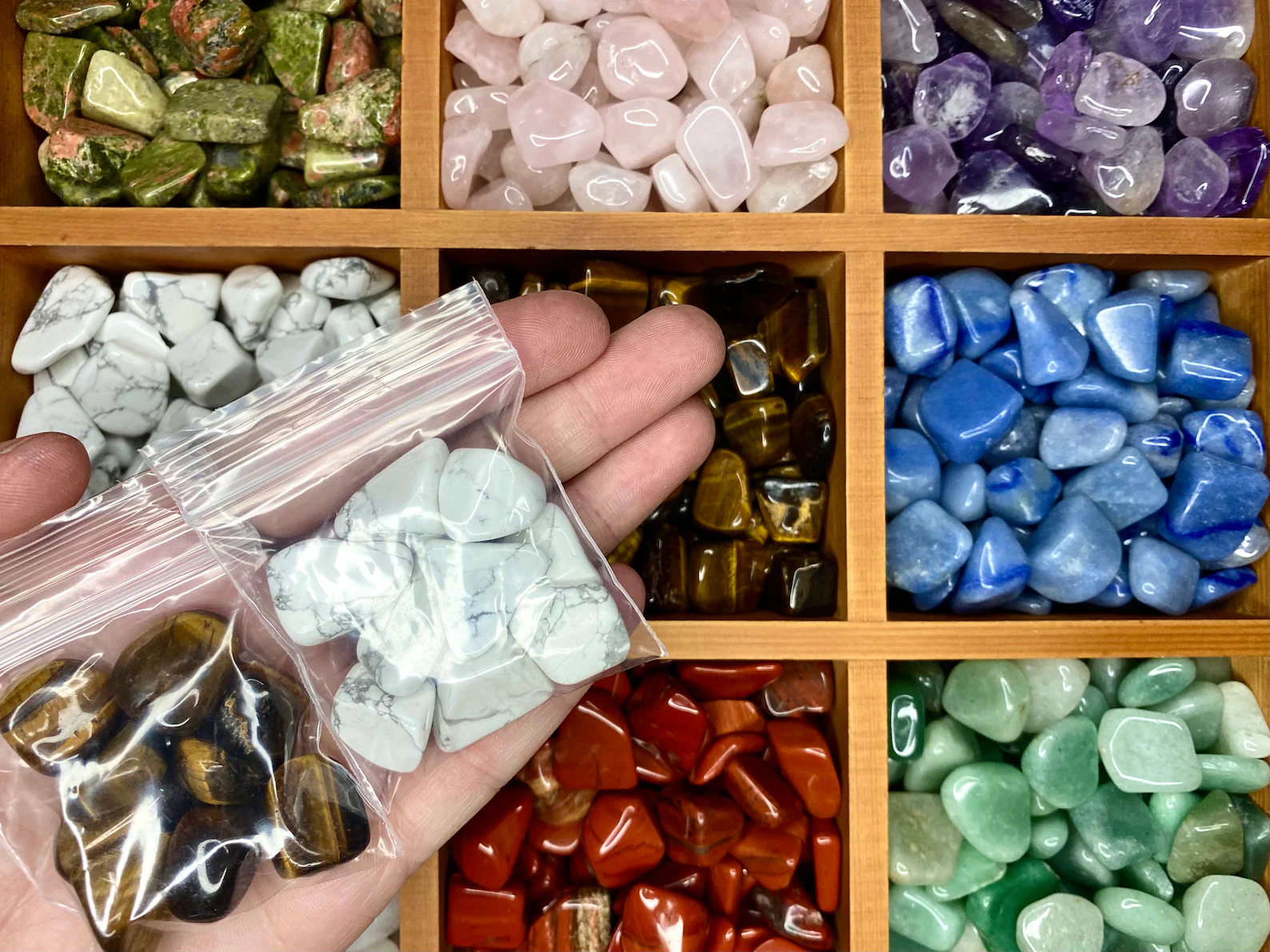 1 oz Small Tumbled Crystals | 5-8 Polished Gemstones per Bag | 60+ Varieties | Healing, Meditation, Chakra Stones