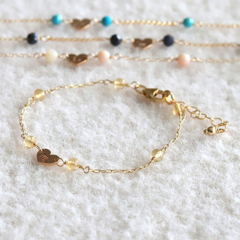 Close-up of Scorpio zodiac station bracelet with secure clasp. High-quality Gemstone custom jewelry, handcrafted in Canada.