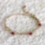 Shokoro handcrafted natural ruby mixed chain bracelet in 14k gold filled featuring a modern paperclip design.