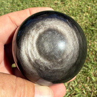 Obsidian Sphere with Stand - Crystal Home Decor - Natural Stone -