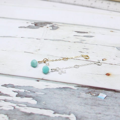 High quality 14k gold and sterling silver necklace extender with real crystals Add to your necklace to boost your energy