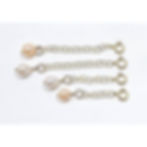 High luster Pearl charm necklace extenders in 14k gold filled chains, pink and white pearls for everyday luxury styling.