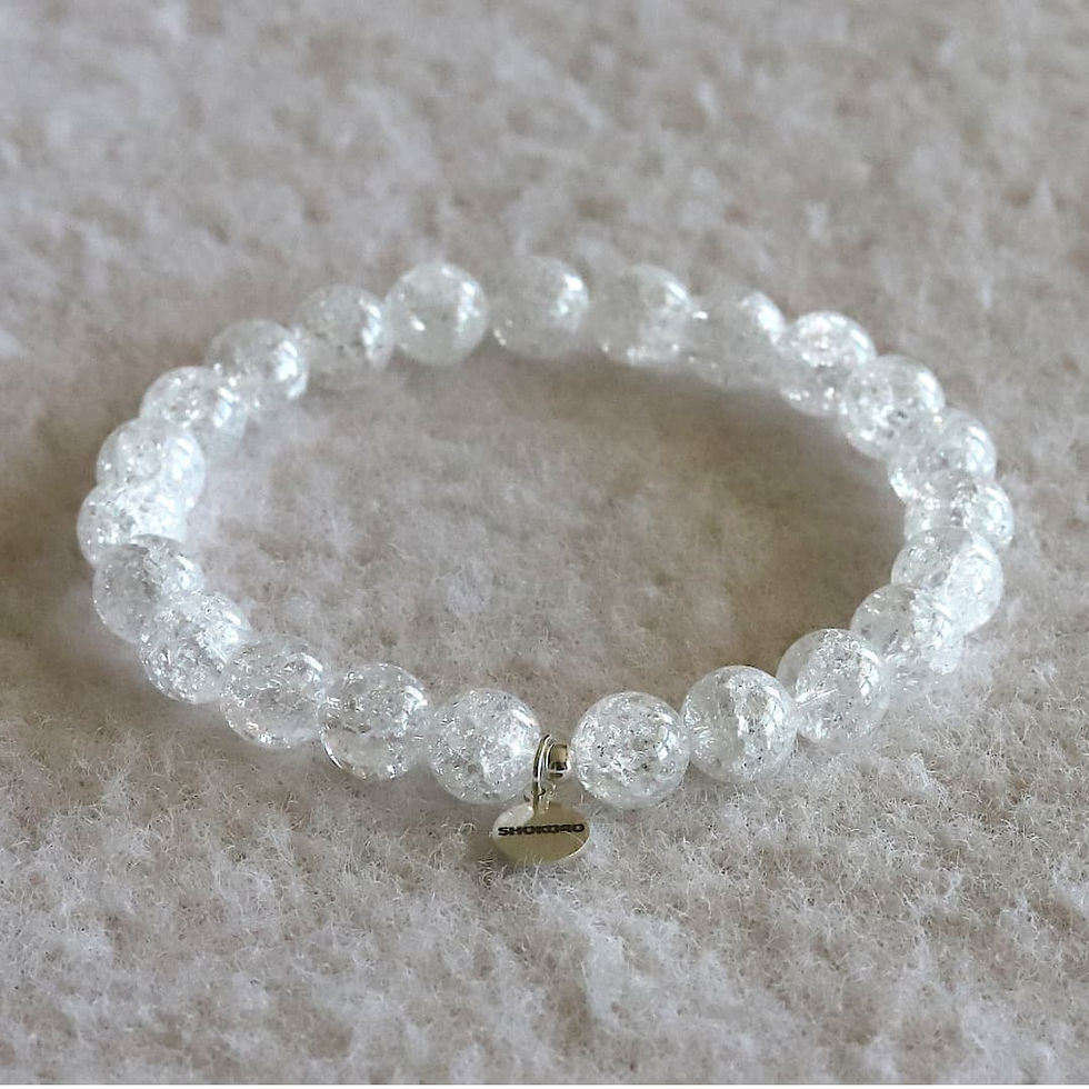Crackle Clear Quartz Bracelet | Ice Crystal for Clarity & Energy