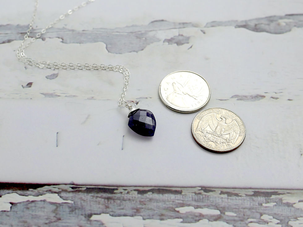 Natural iolite silver necklace, Beautiful genuine crystal viking stone for gemstone lovers, With great healing bemefits