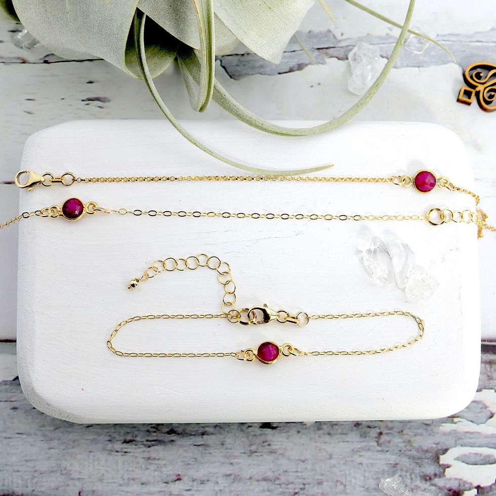Red Ruby Bracelet, 14k gold filled setting Delicate meet sophistication,  Leo Zodiac Birthstone Jewelry, Shokoro Handmade Online