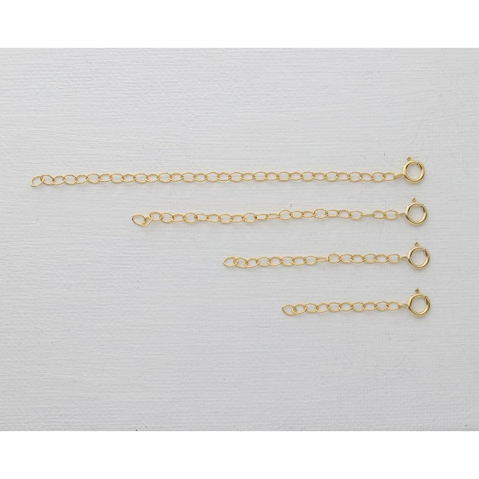 Premium 14k gold filled necklace extenders with different lengths, handcrafted for layering quiet luxury styling.