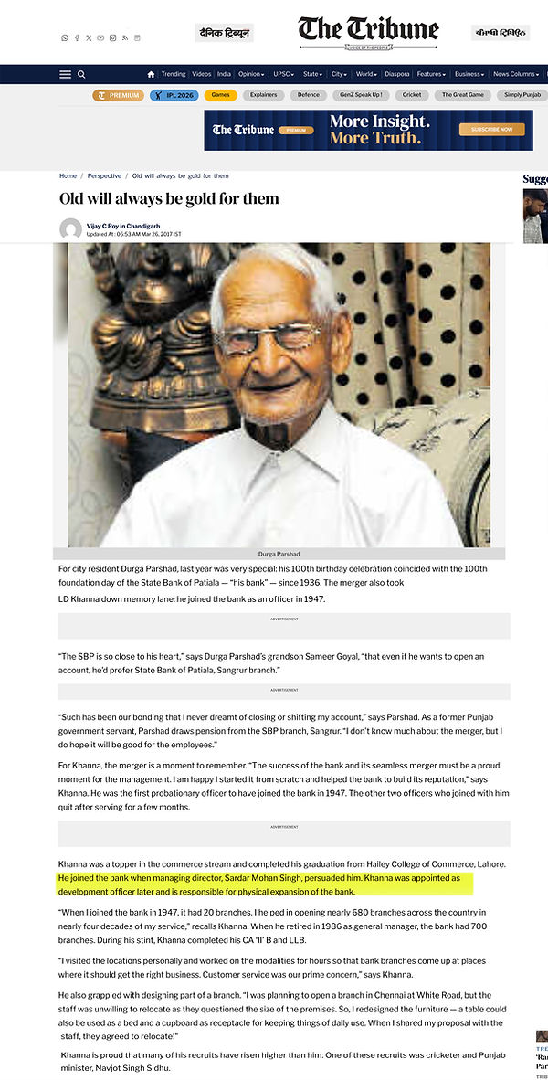 6 - Old will always be gold for them, The Tribune, 26 March 2017.jpg
