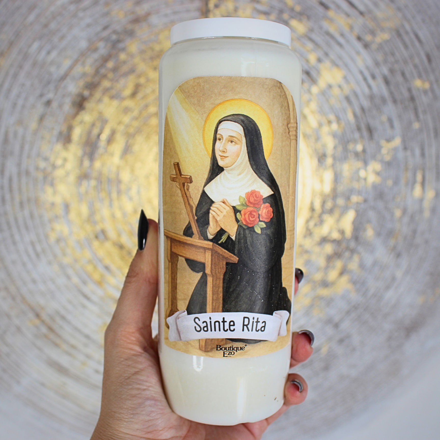 Bougie de neuvaine Sainte Rita / 9 jours de prière pour les causes désespérées